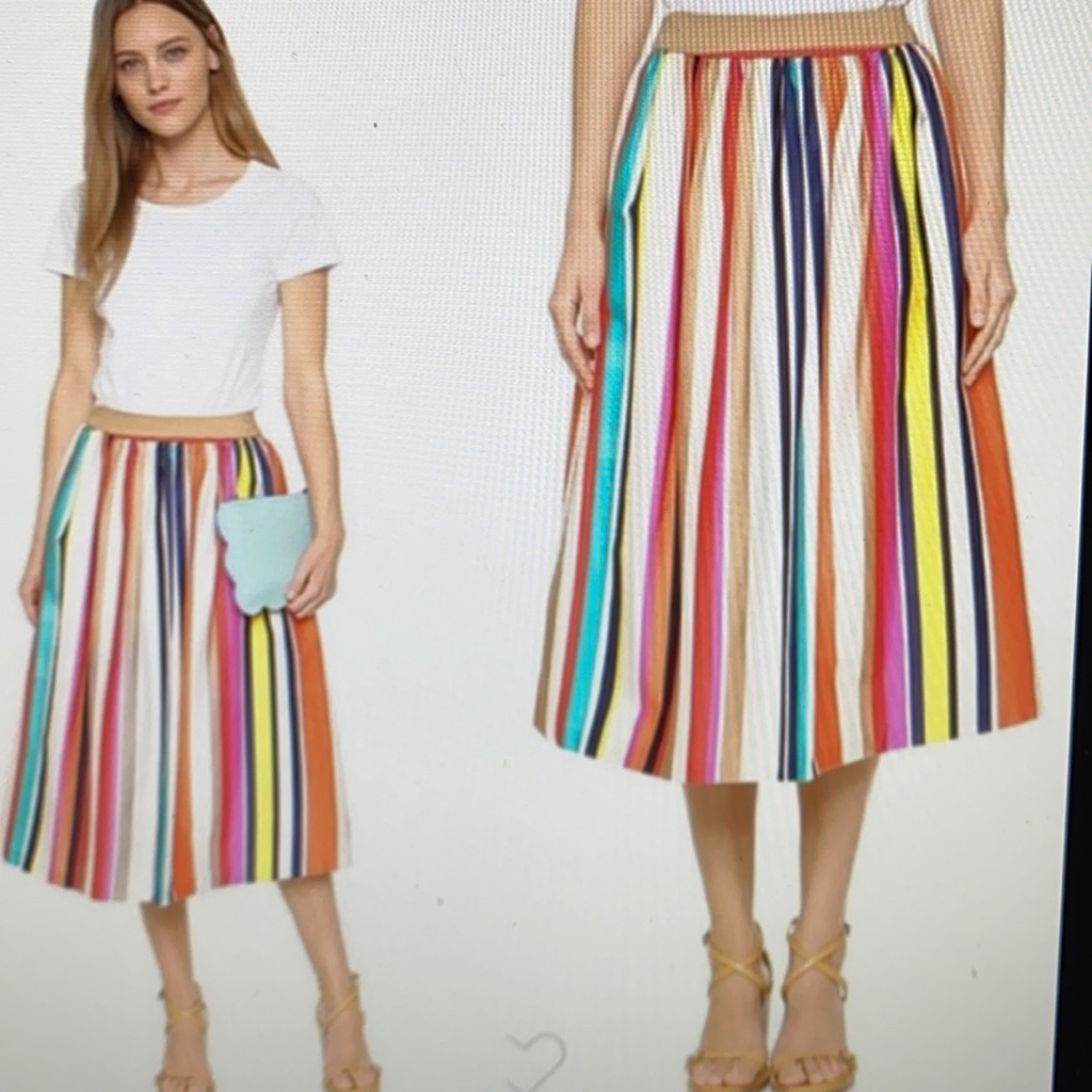 Alice And Olivia Nikola Carnival Stripe Skirt 6